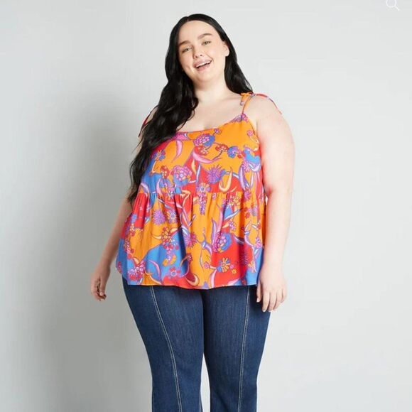 Modcloth Bohemia Bound Peplum Tank Top Size 3x - Picture 1 of 13
